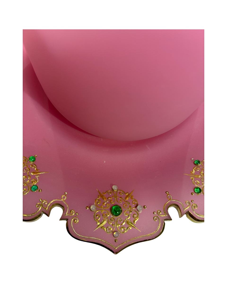 Bohème vers 1860, verre d’eau en opaline rose pour le marché ottoman -photo-4