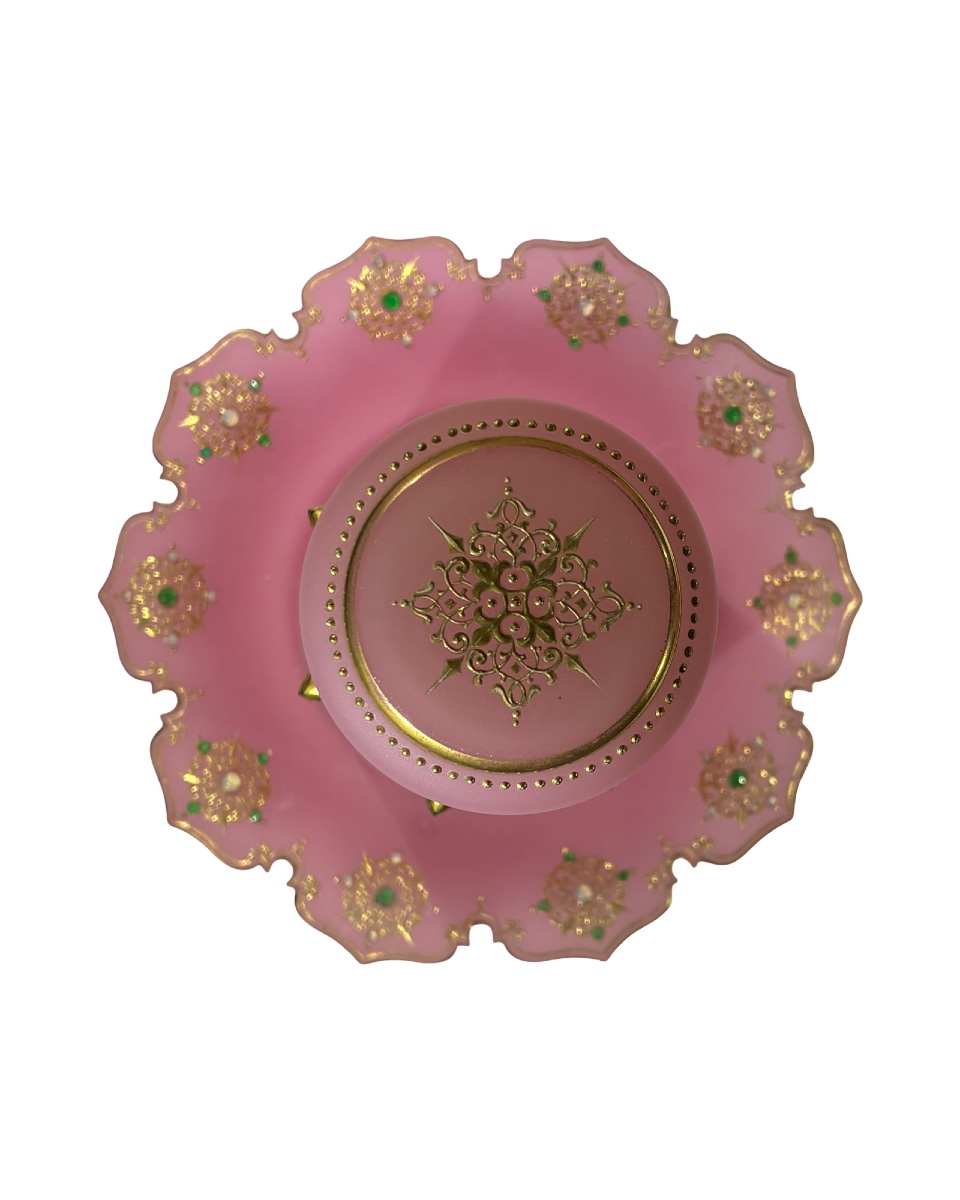 Bohème vers 1860, verre d’eau en opaline rose pour le marché ottoman -photo-3