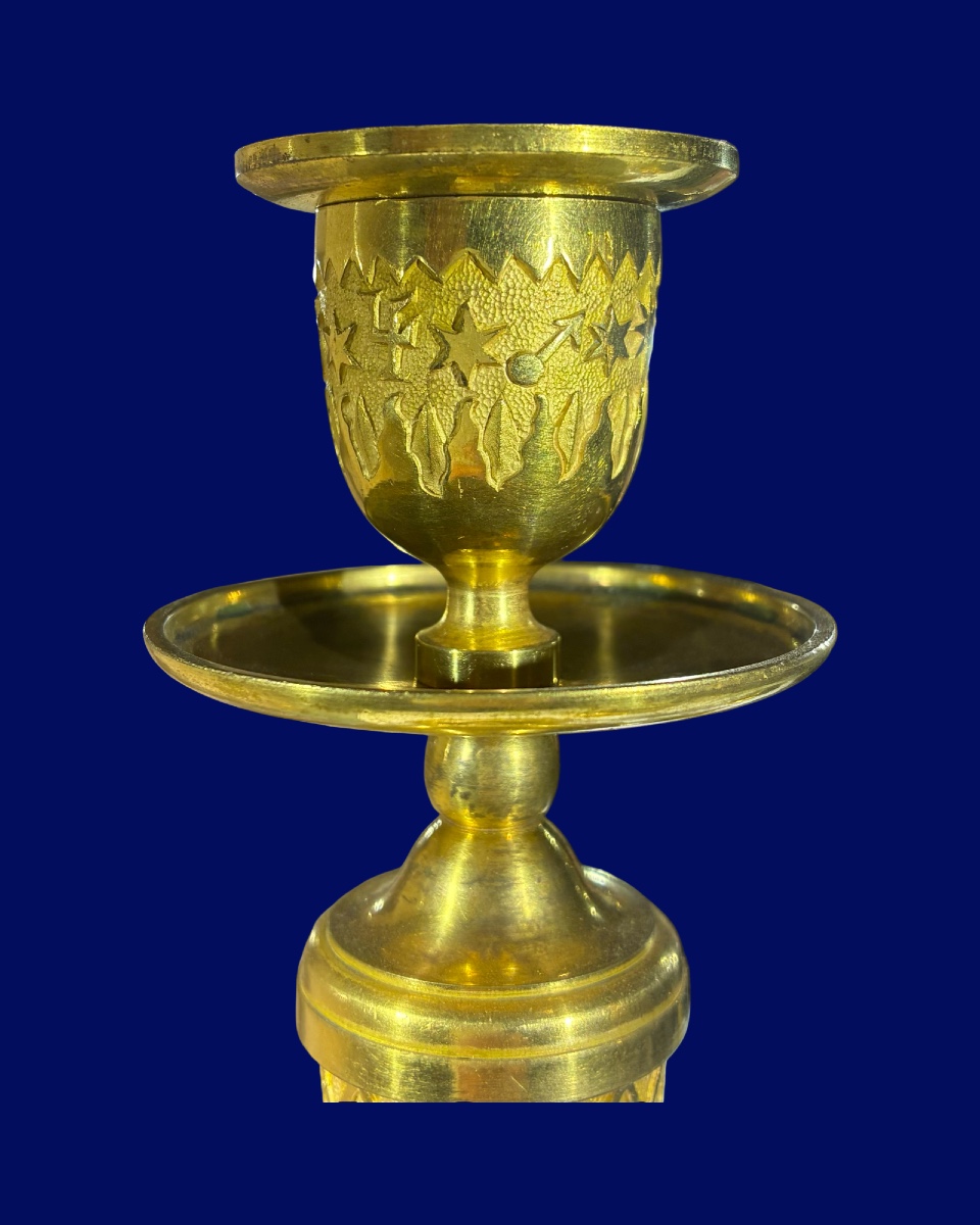 Pair Of Astrology Candlesticks, Empire Period, Circa 1805. -photo-4