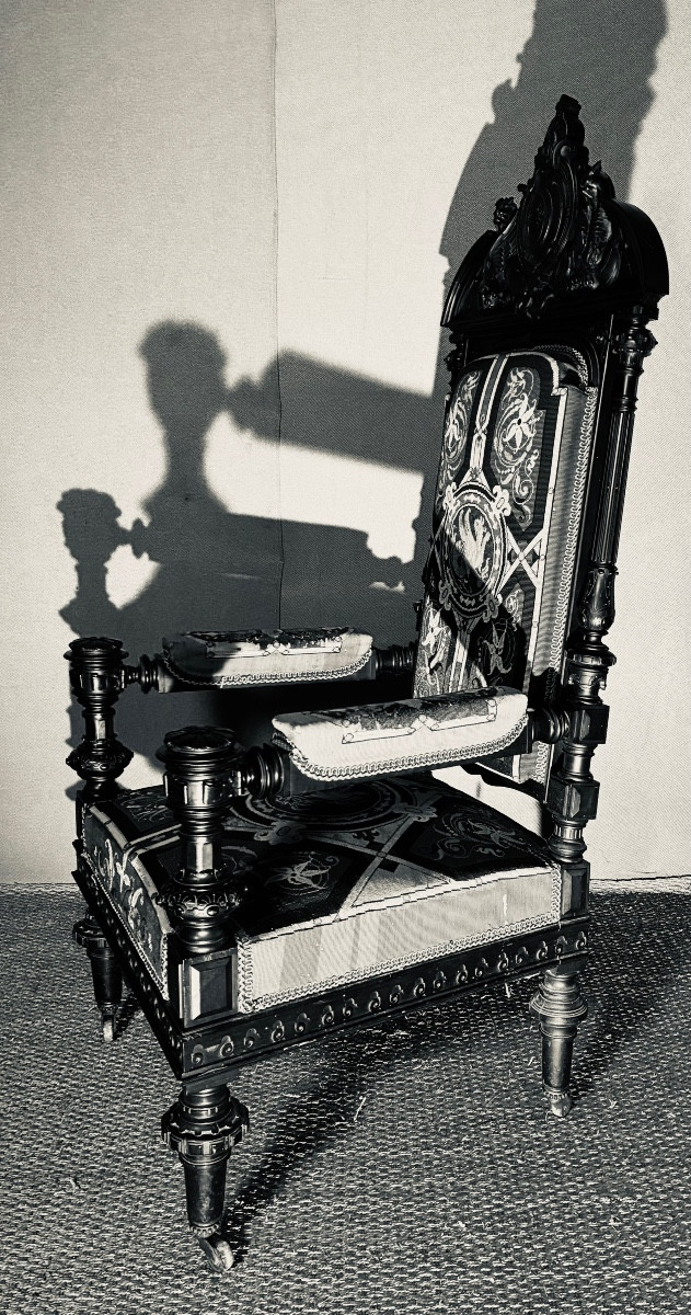 Ceremonial Armchair Attributed To Michel Joseph Napoléon Lienard, Circa 1860-photo-4