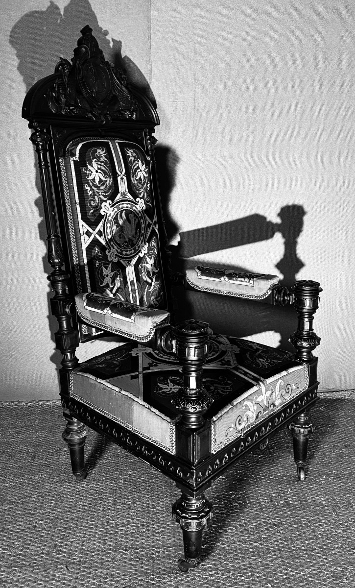 Ceremonial Armchair Attributed To Michel Joseph Napoléon Lienard, Circa 1860-photo-1