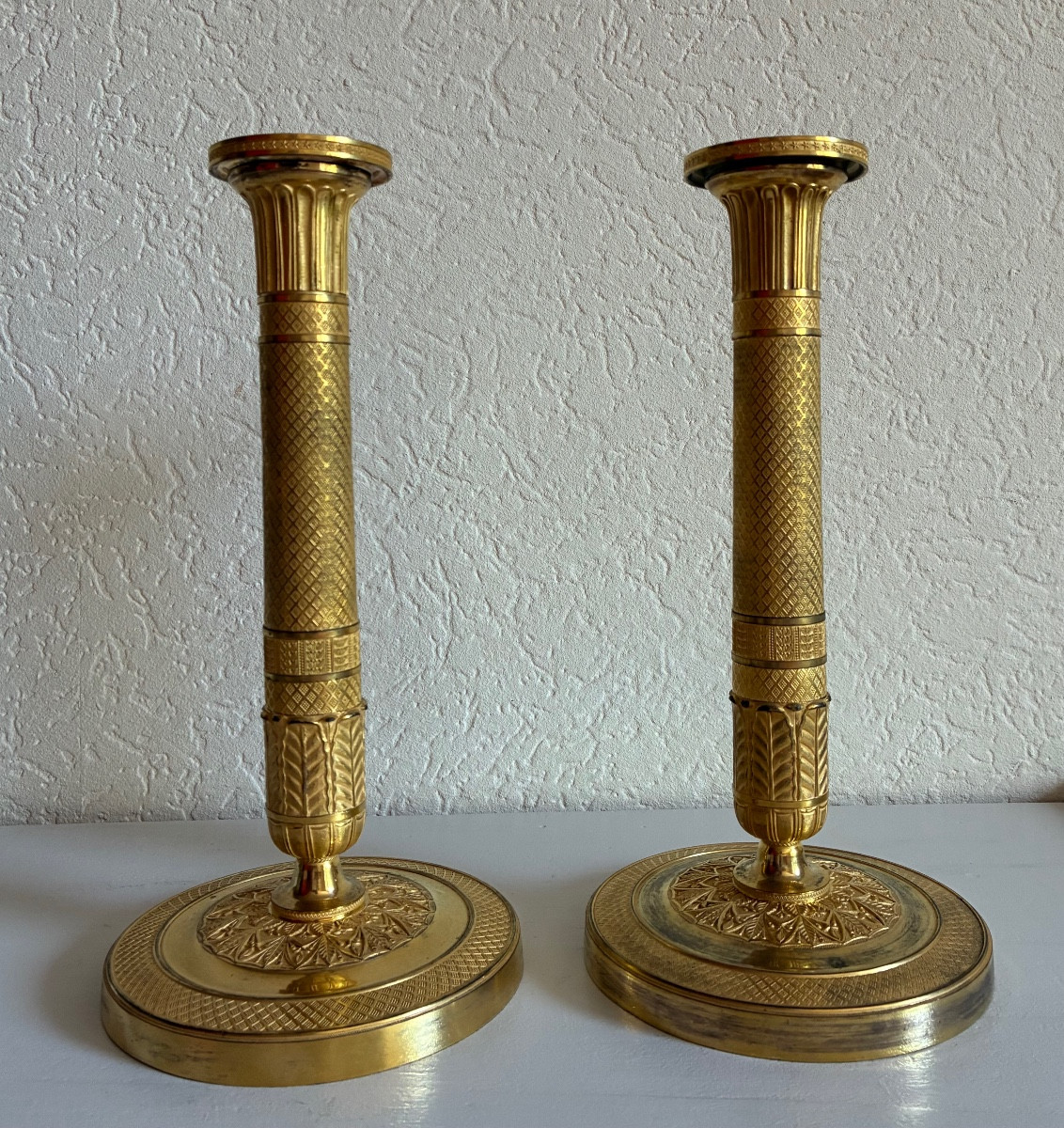 Paire de flambeaux d'époque Empire par Gérard Jean Galle (1788-1846).-photo-3