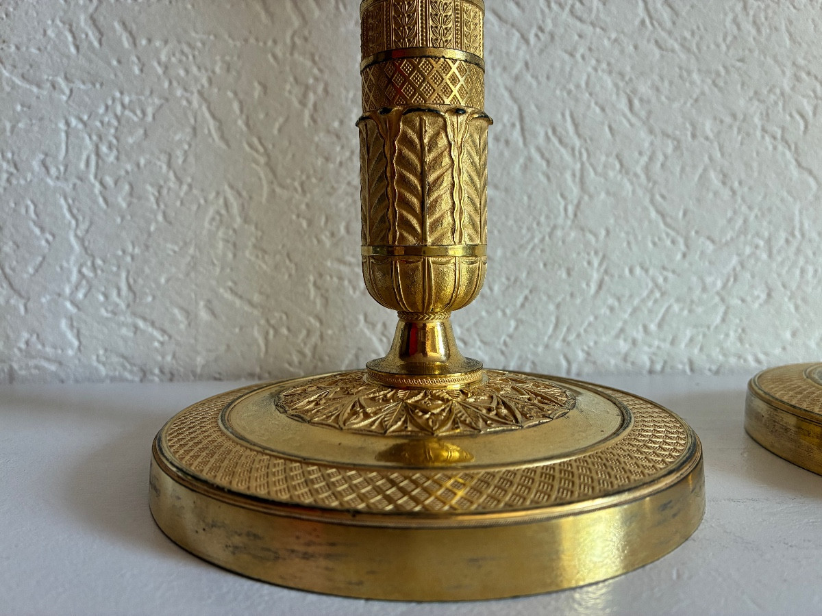 Paire de flambeaux d'époque Empire par Gérard Jean Galle (1788-1846).-photo-5