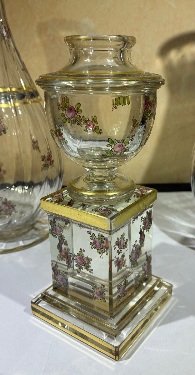 Charming Three-piece Crystal Set By Maison Damon In Paris, Circa 1900-photo-2