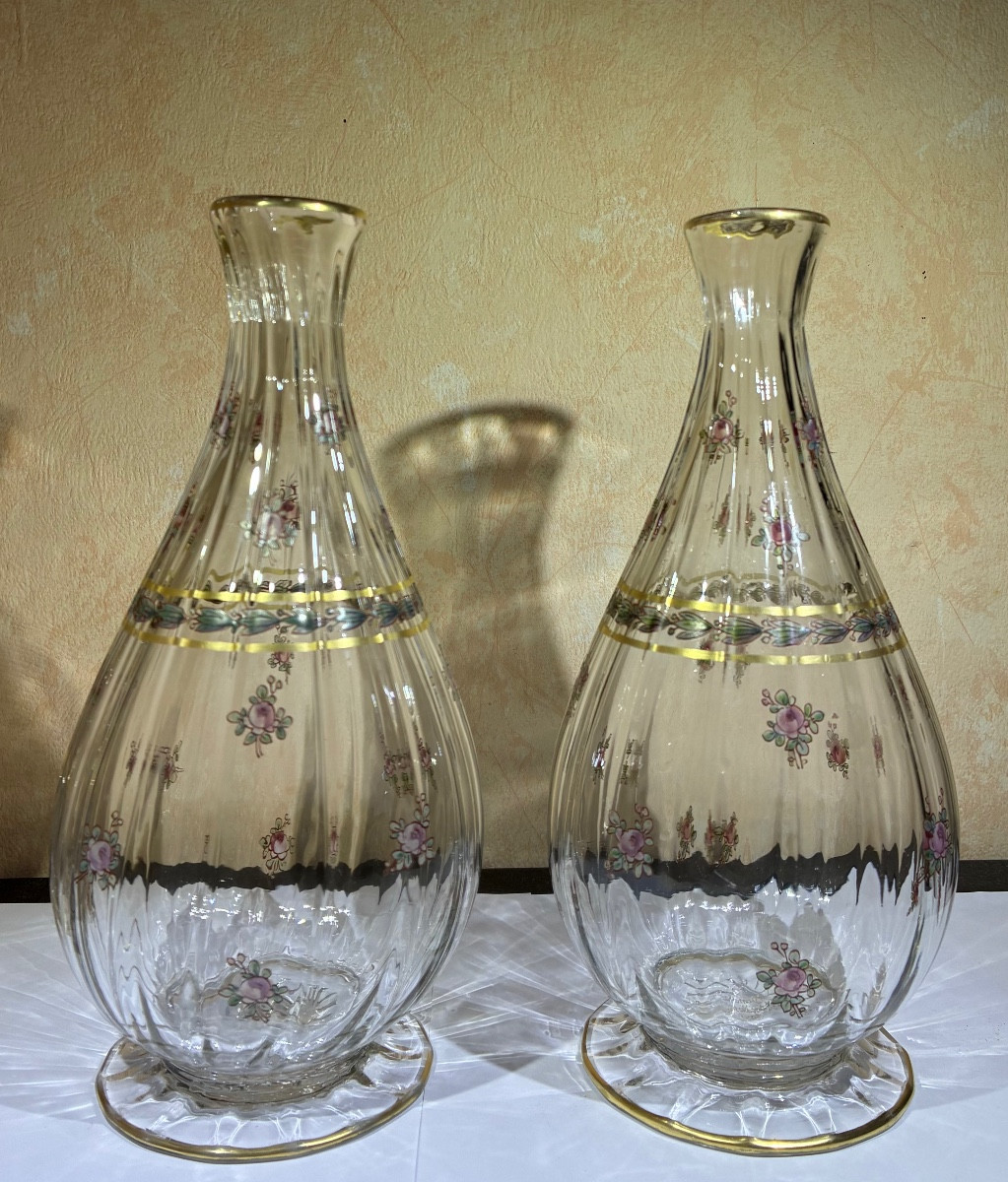 Charming Three-piece Crystal Set By Maison Damon In Paris, Circa 1900-photo-3