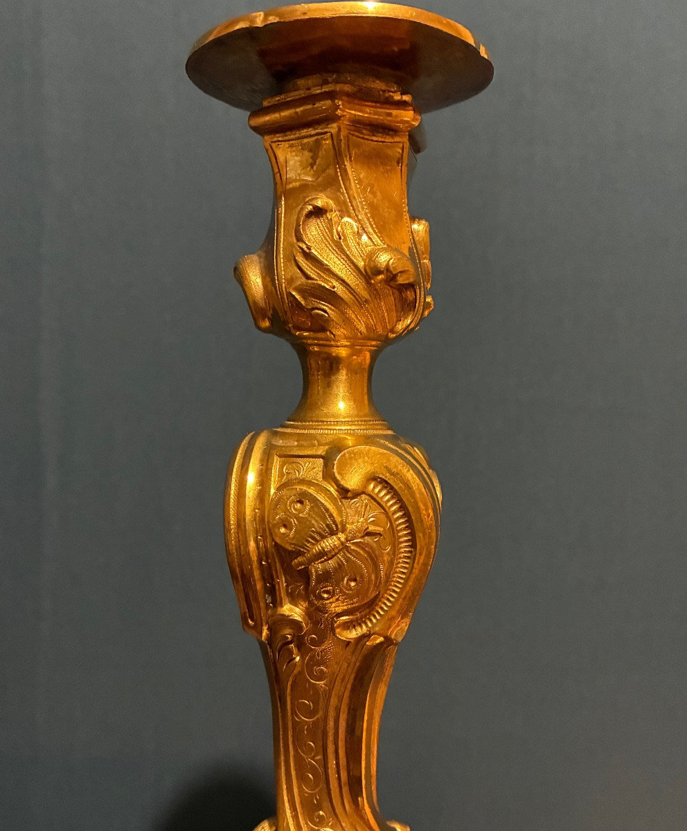 Pair Of Louis XV Style Candlesticks, France Circa 1880-photo-4