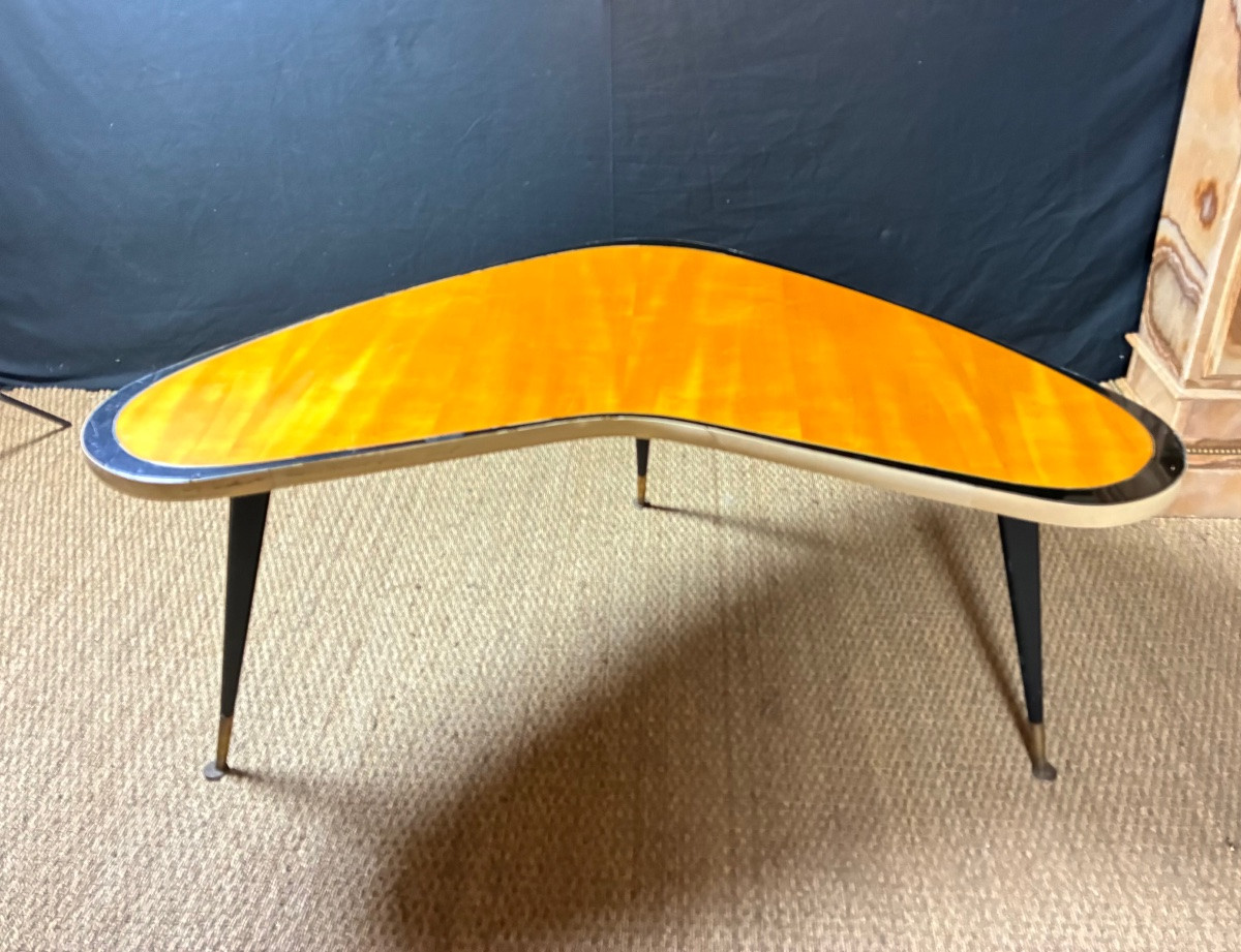 Table basse de forme boomerang, circa 1970. -photo-3