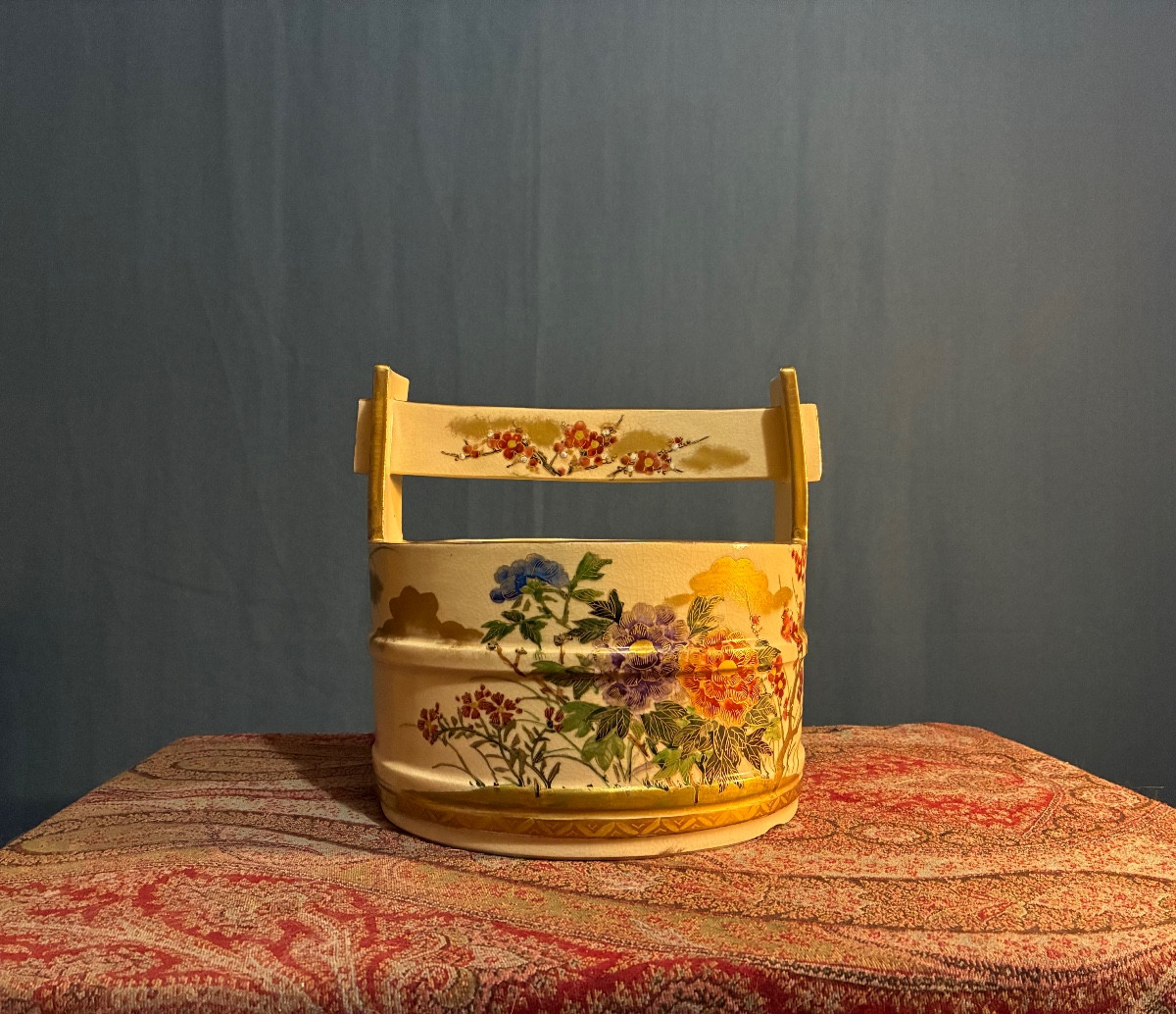 Satsuma Earthenware Planter, Japan Circa 1900