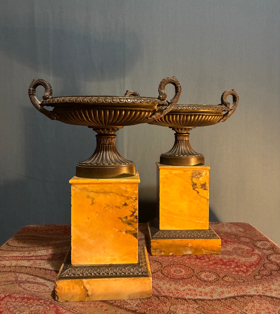 Pair Of Snake Tazzas, France Circa 1830