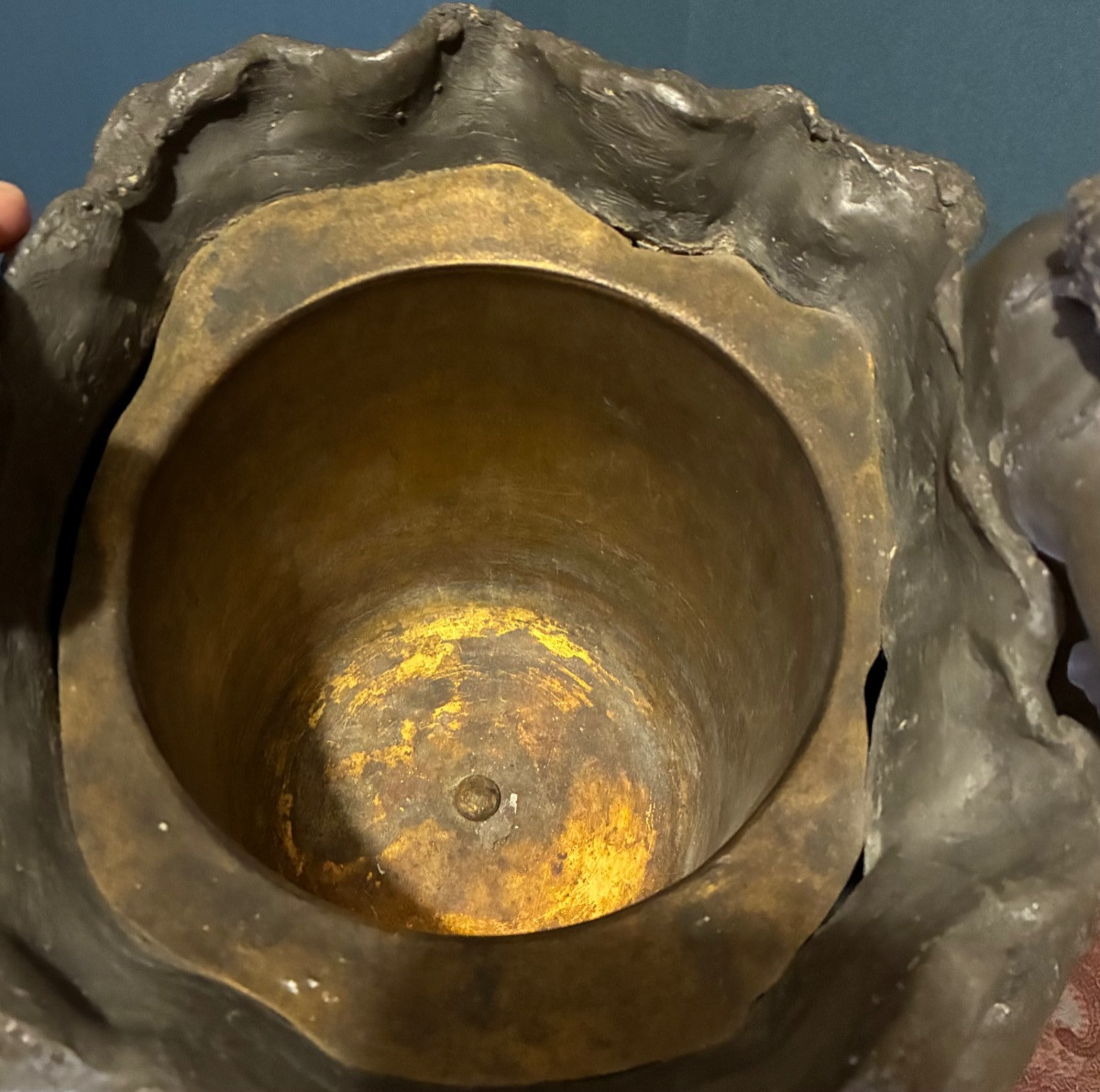 « Jean-Baptiste SLOODTS » large vase art nouveau, épreuve unique à la cire perdue, circa 1900-photo-8