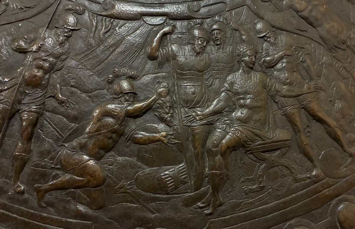 Elkington and co, fac-similé en galvanoplastie ,«the Italian Poets Shield», circa 1854.