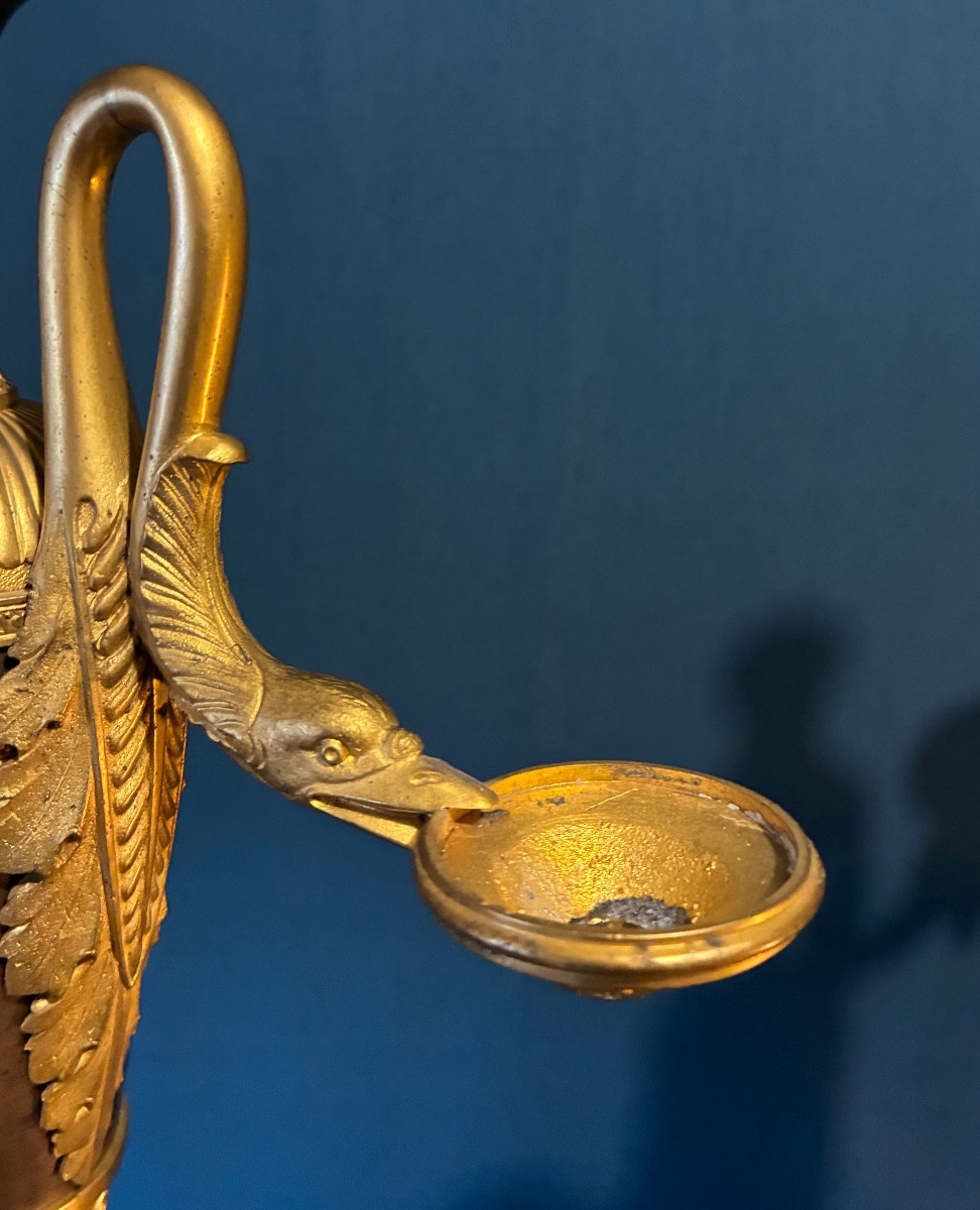 Pair Of Swan-neck Candelabra, French Work Circa 1850-photo-4