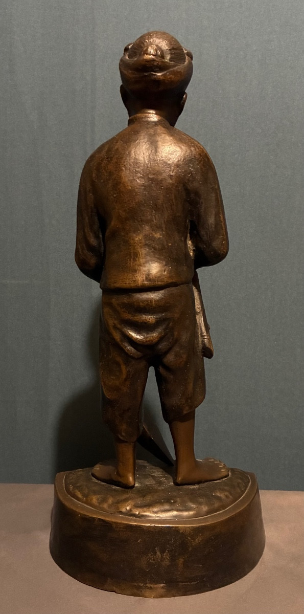 "Le Moissonneur", bronze de l'Atelier Nguyen Phong, vietnam vers 1930-photo-3