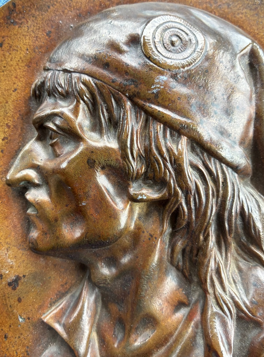 Médaillon en bronze : Marat "L’Ami du Peuple"  Adolphe Brisson, 1868-photo-3