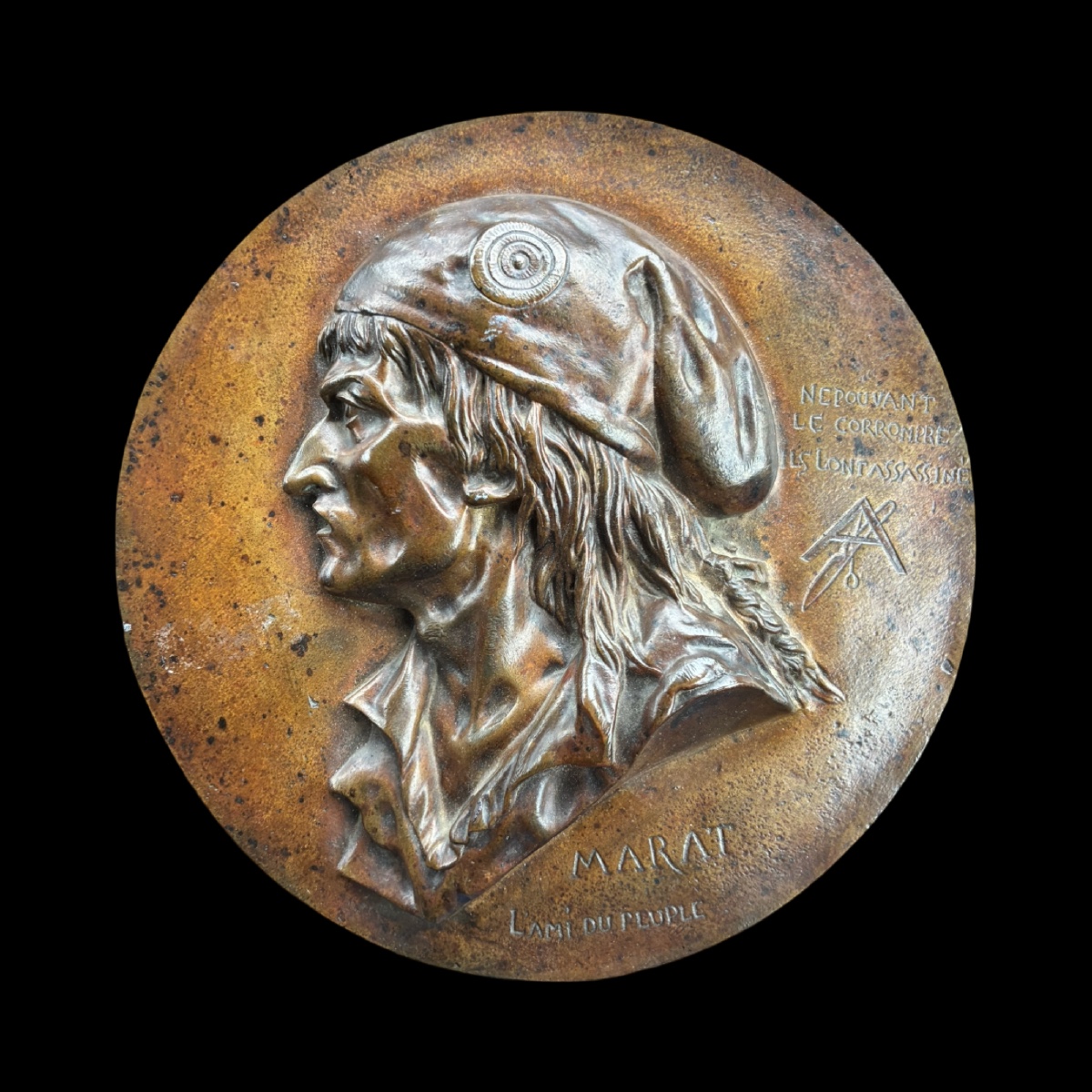 Médaillon en bronze : Marat "L’Ami du Peuple"  Adolphe Brisson, 1868