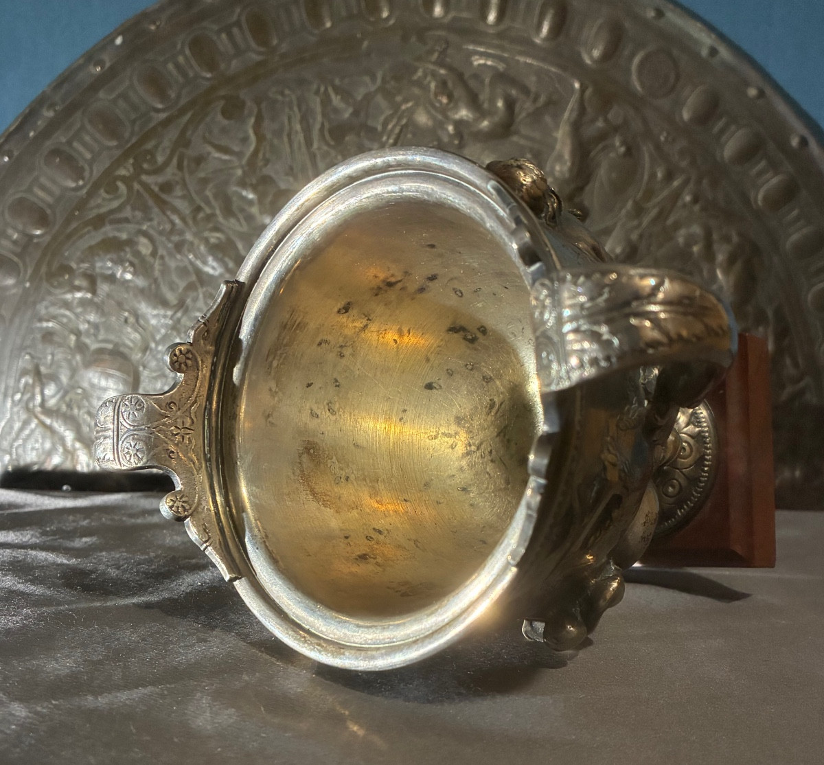 Coupe Canthare, fac-similé du trésor de boscoréale, fin XIXé.-photo-1