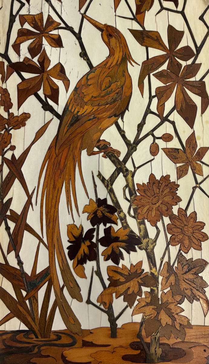 Miroir triptyque, marqueterie Duvinage et bronze doré, Maison Alphonse Giroux, circa 1877-1882-photo-3