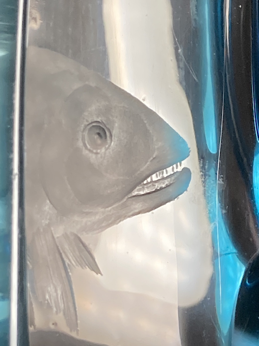 "aquarium" Vase, Wheel-engraved Decoration And Glass Tears, Delvaux Edition, C. 1925-photo-1