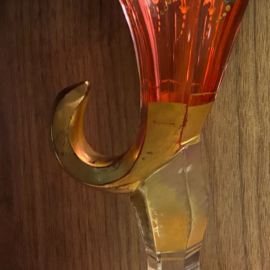 Paire de Rythons en Cristal de Bohême pour le marché Russe – Décor Or et Argent – circa 1860-photo-3