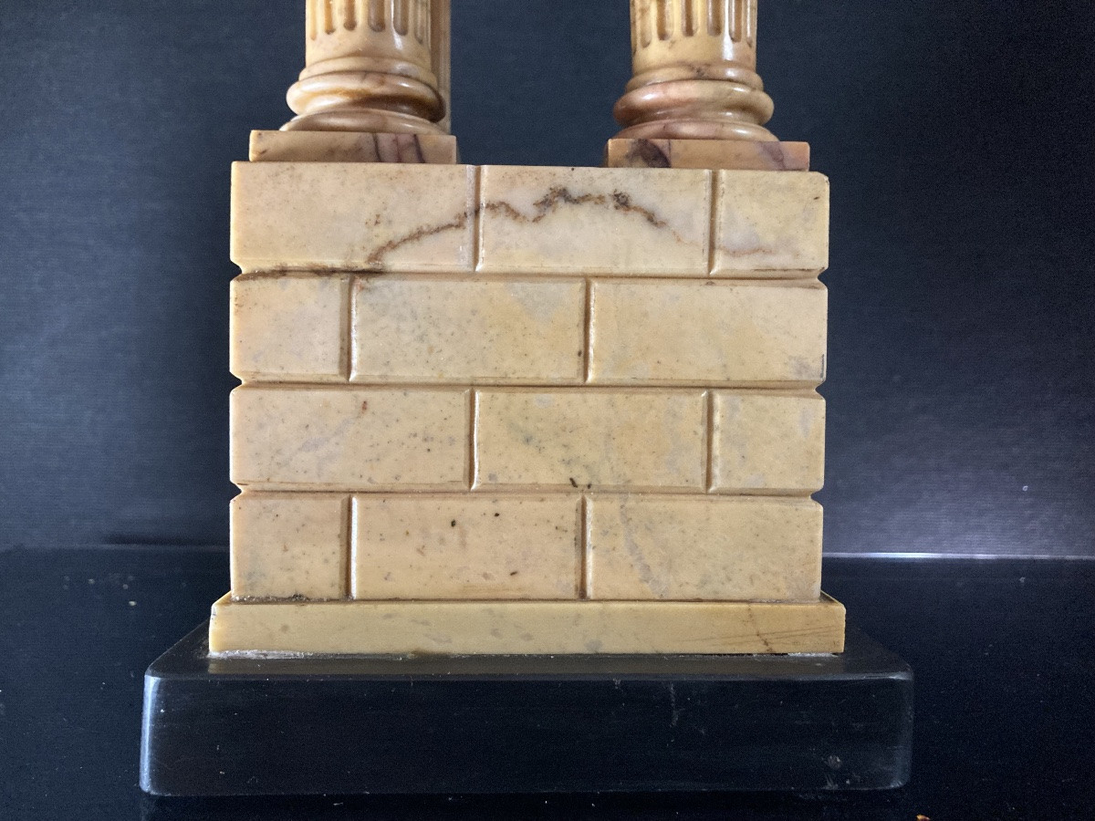 Important Model Of The Temple Of Vespasian In Giallo Antico - Grand Tour, 19th Century.-photo-1