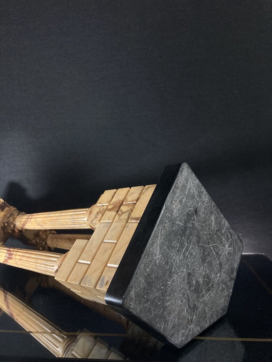 Important Model Of The Temple Of Vespasian In Giallo Antico - Grand Tour, 19th Century.-photo-7