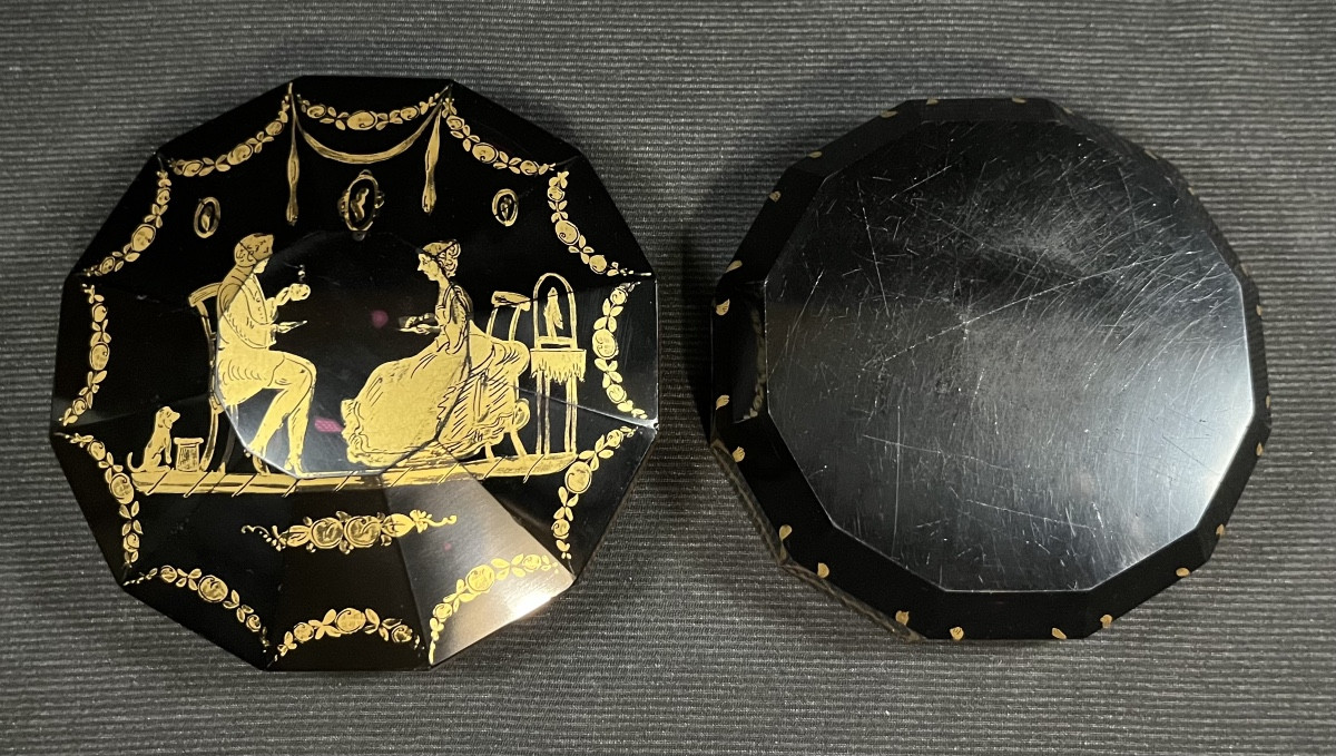 Manufacture Impériale de Saint-Pétersbourg : Beurrier en cristal améthyste et or, circa 1810-photo-3
