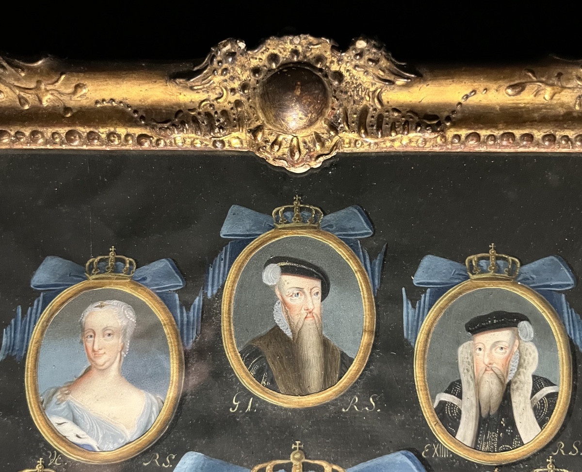 Frederick I Of Sweden And His Royal Line, Attributed To Nicolas Lafrensen, Sweden 18th Century-photo-2