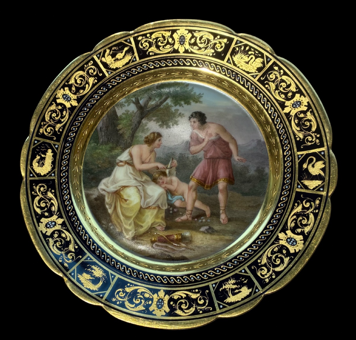 Pair Of Plates In Royal Vienna Porcelain, Circa Late 19th Century.-photo-2