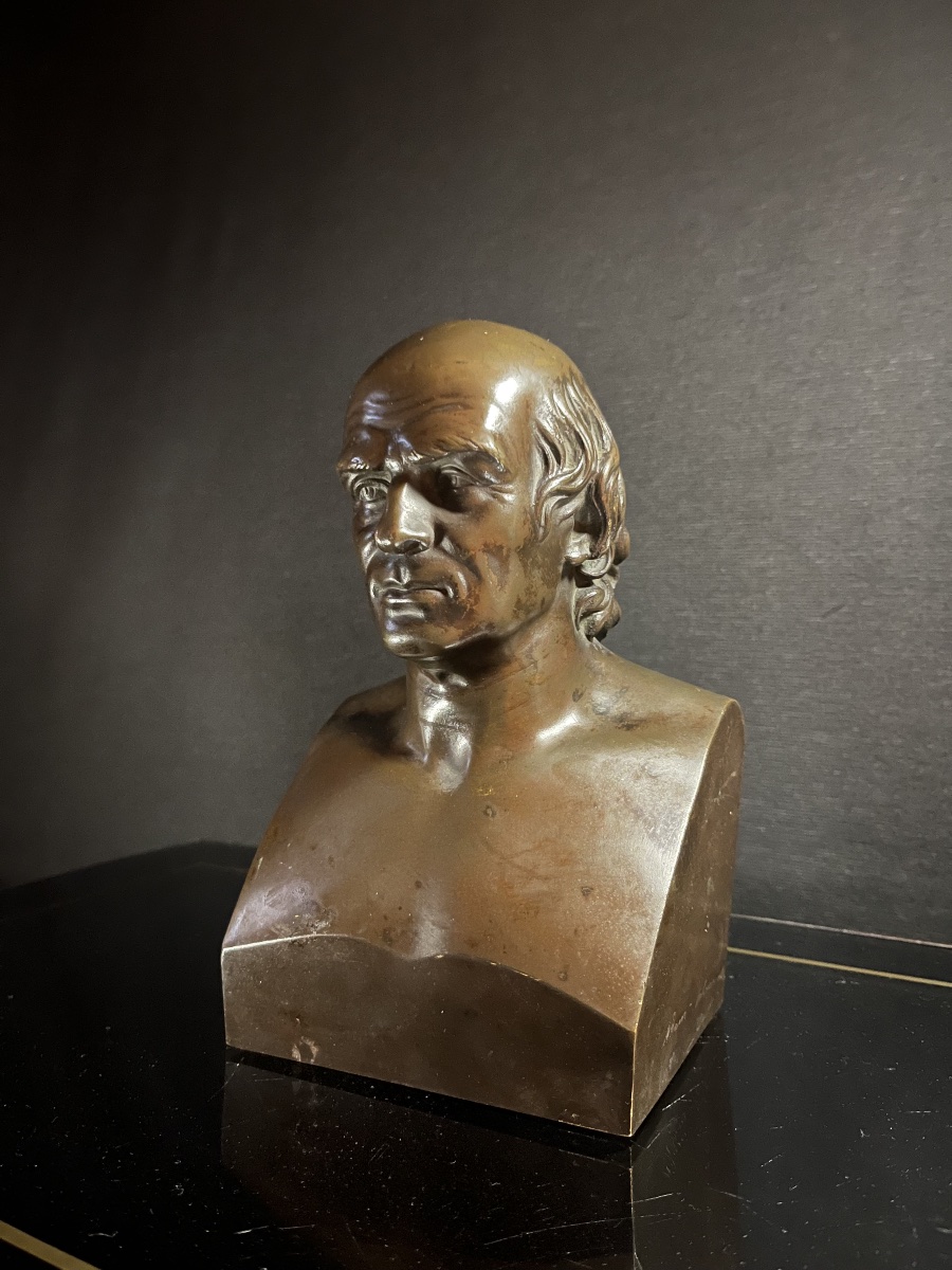 Buste présumé du Docteur Hahnemann en bronze par Adam-Salomon, circa 1850-photo-3
