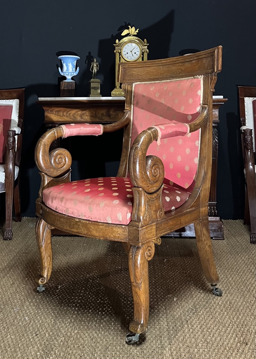 Fauteuil de bureau d’époque Restauration, attr à J.J.Werner 1791-1849-photo-3
