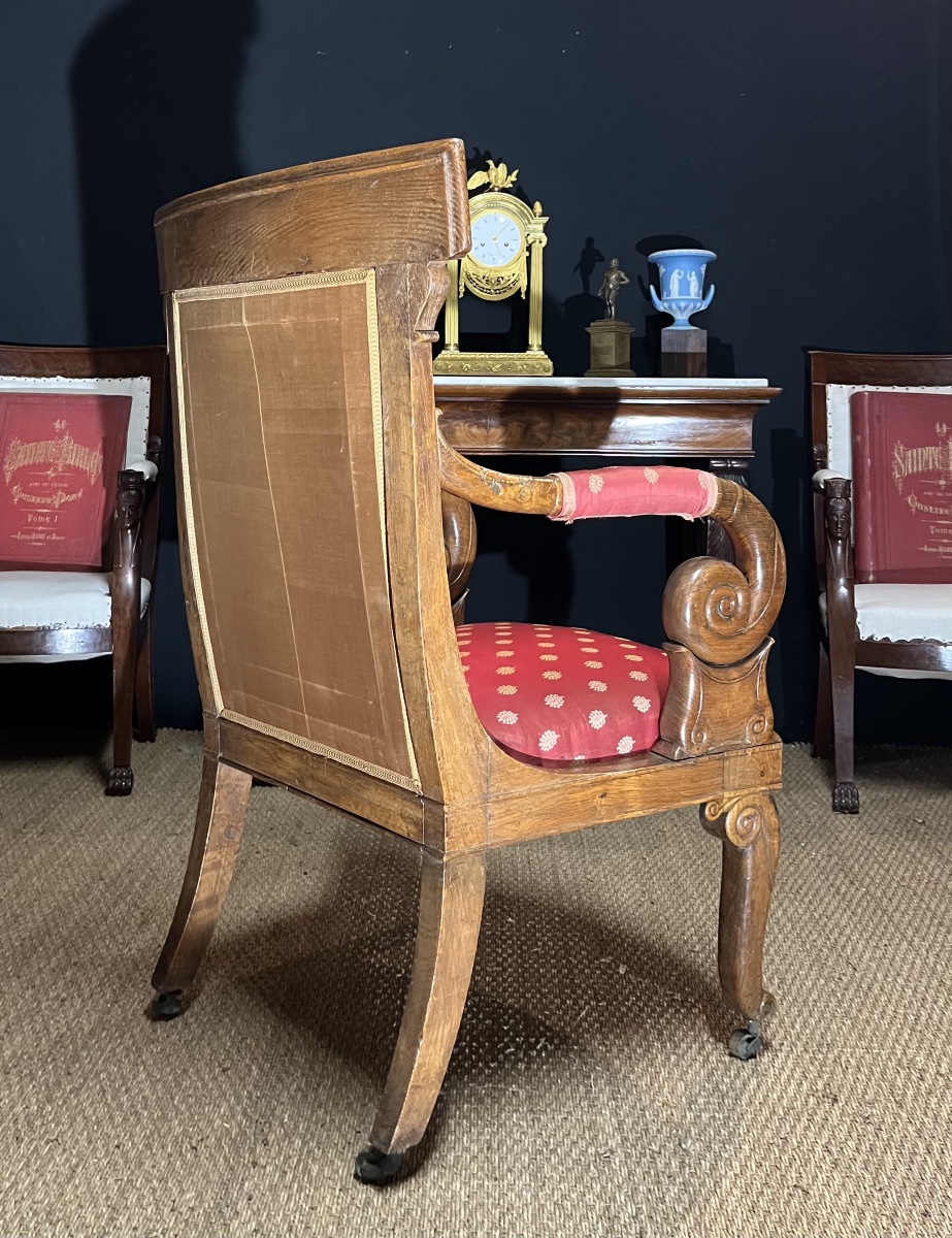 Fauteuil de bureau d’époque Restauration, attr à J.J.Werner 1791-1849-photo-2
