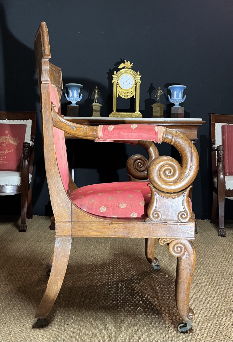 Fauteuil de bureau d’époque Restauration, attr à J.J.Werner 1791-1849-photo-3