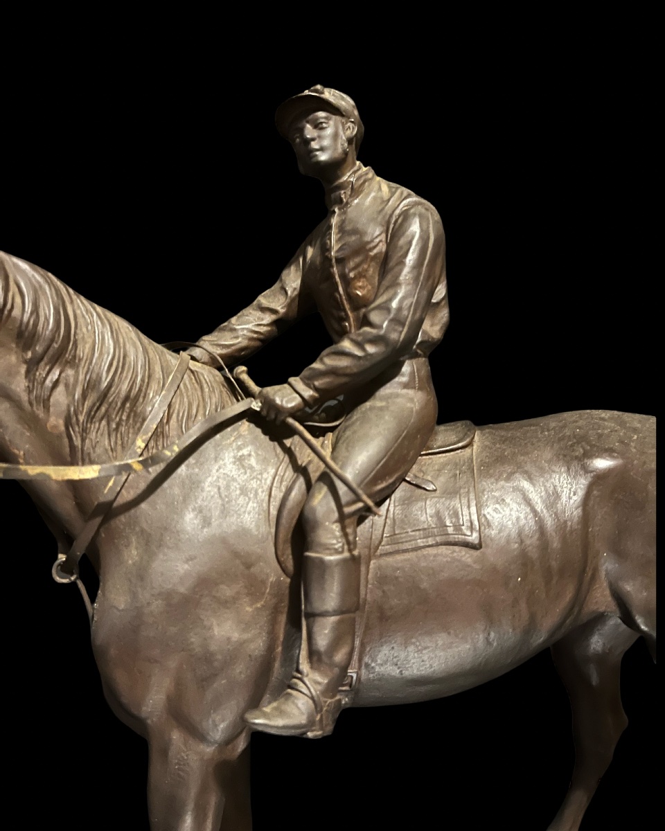 Retour au Pesage par Jules Moignez, épreuve en bronze fin XIXé-photo-4