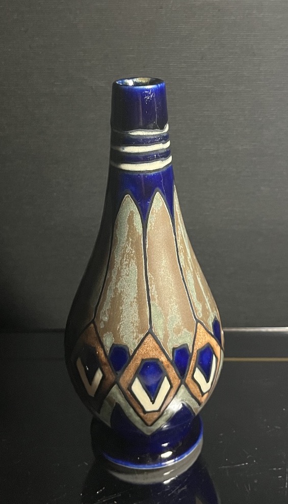 Odetta Quimper, vase à décor géométrique vers 1930-photo-4