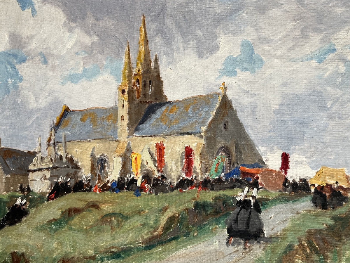 “pierre Plouhinec 1907–1984” *pardon Breton*, Oil On Canvas, Dated 1960