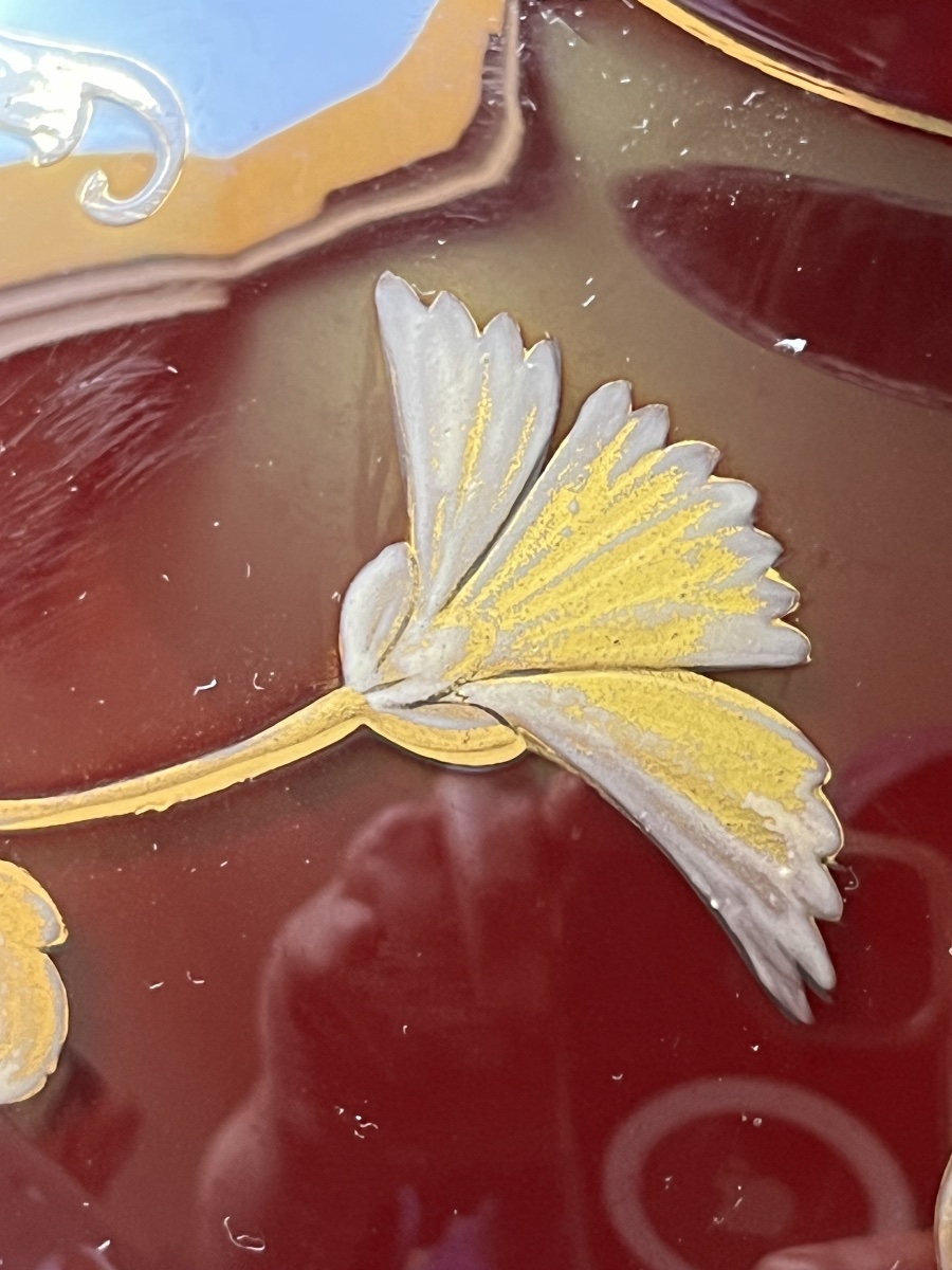 Vase rubis, dragon platine et papillons, attribué à Jules Barbe pour Thomas Webb, circa 1880-photo-5