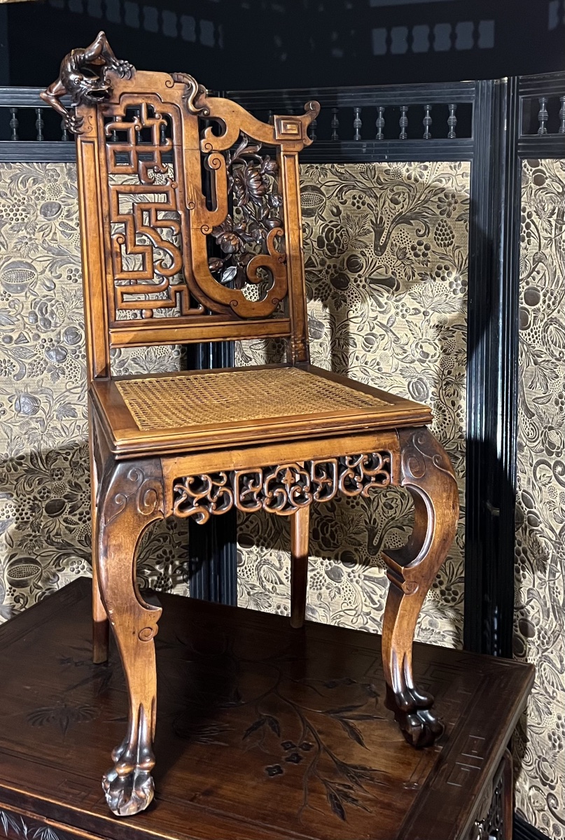 « Gabriel Viardot » bureau et sa chaise d’esprit japonisant, circa 1880-photo-2