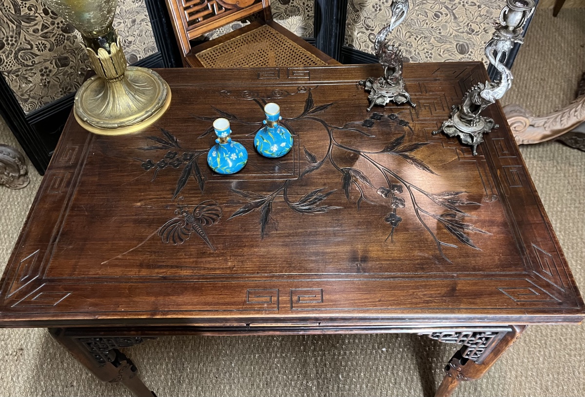 « Gabriel Viardot » bureau et sa chaise d’esprit japonisant, circa 1880-photo-2