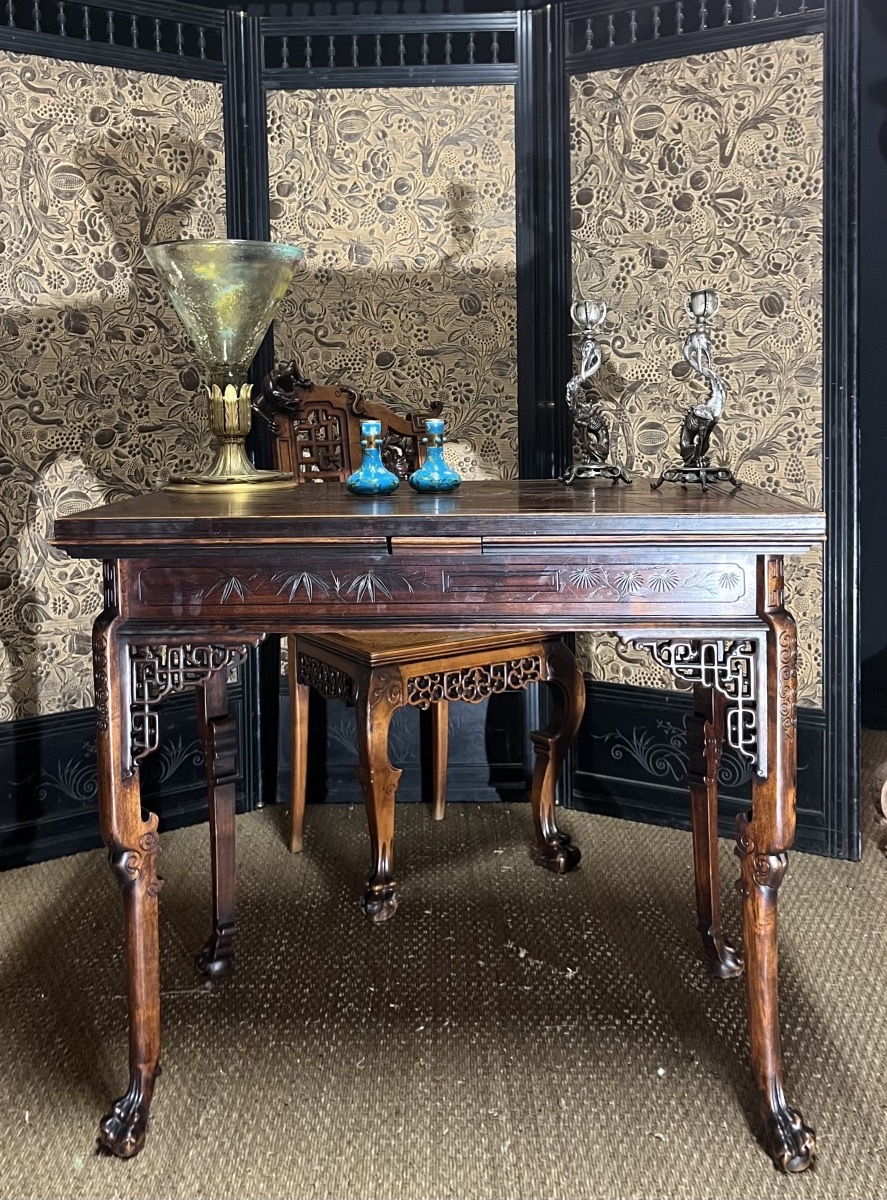 « Gabriel Viardot » bureau et sa chaise d’esprit japonisant, circa 1880
