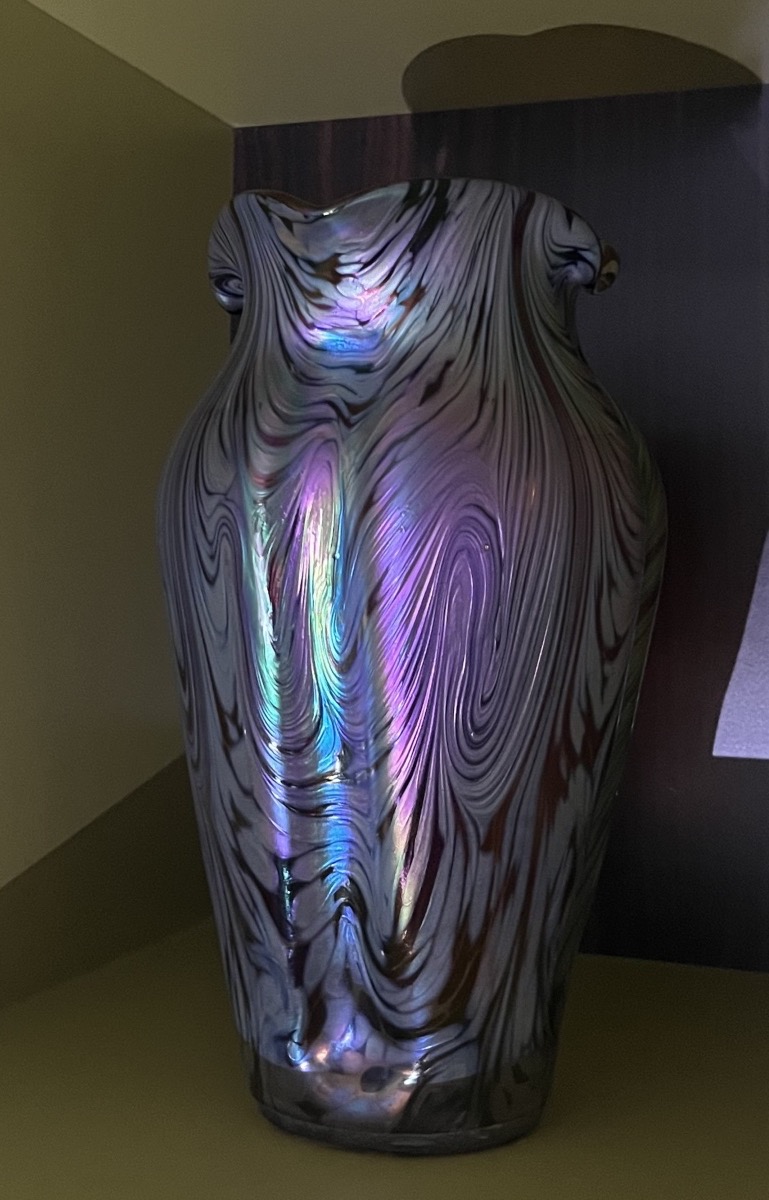 Iridescent Art Nouveau Vase - Kralik, Circa 1900-photo-2