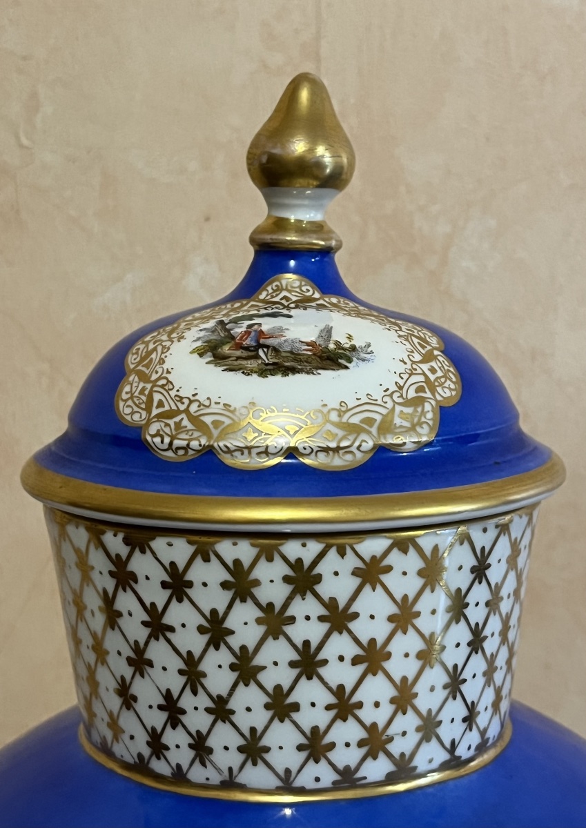 Paire de Grandes Potiches Couvertes en Porcelaine de Saxe par Helena Wolfsohn, Circa 1880-photo-2