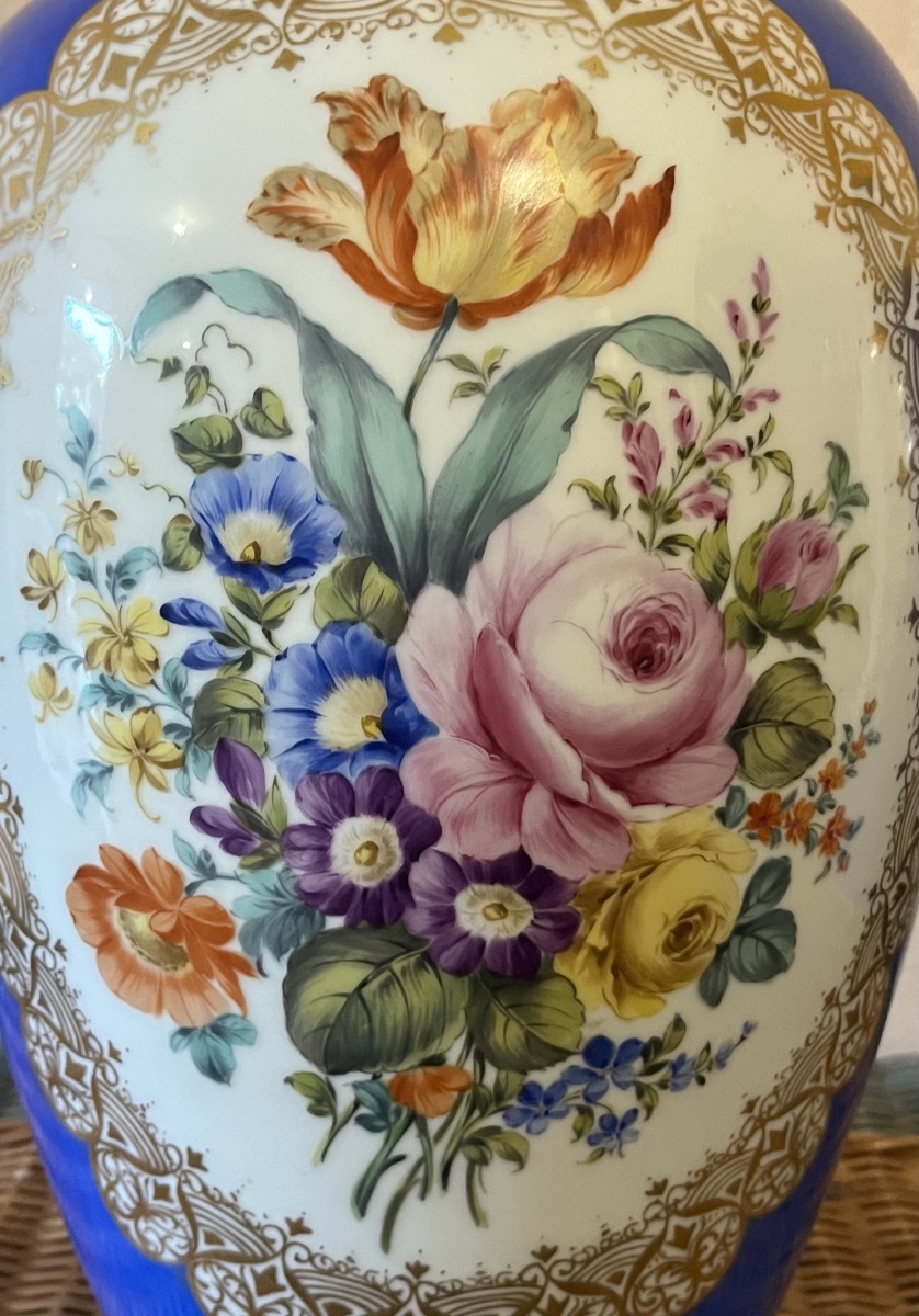 Paire de Grandes Potiches Couvertes en Porcelaine de Saxe par Helena Wolfsohn, Circa 1880-photo-3