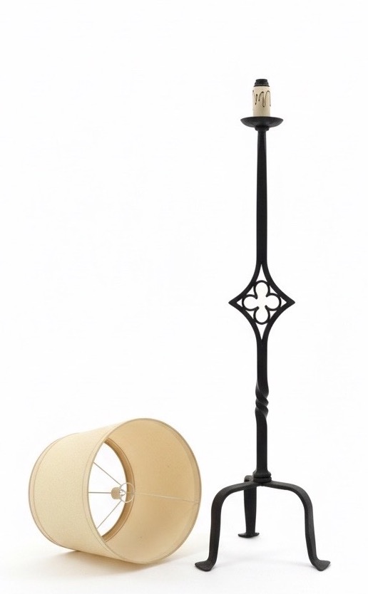  Neo-gothic Wrought-iron Tripod Streetlamp – 1950s/1960s