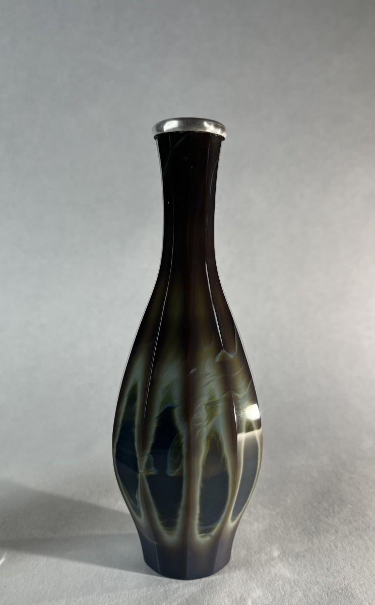 Paire de vases en verre lythialin, bohème vers 1840-photo-3