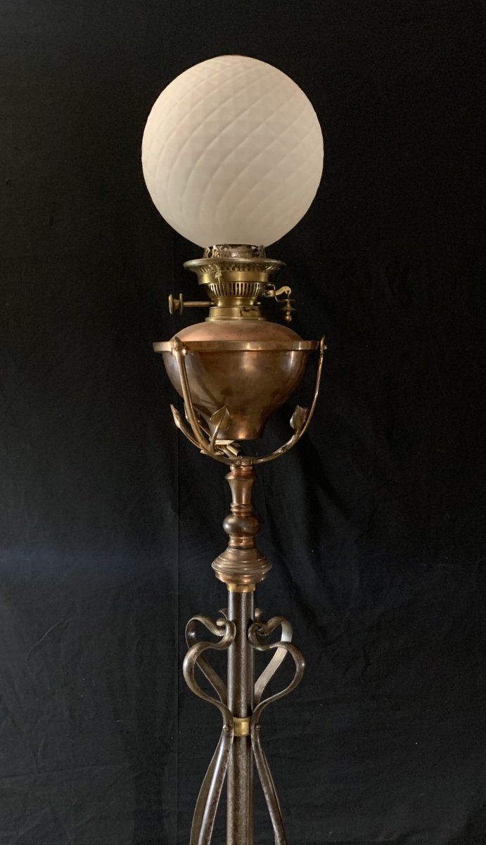 Parquet Floor Lamp Arts And Crafts By William Arthur Smith Benson 1854-1924-photo-2