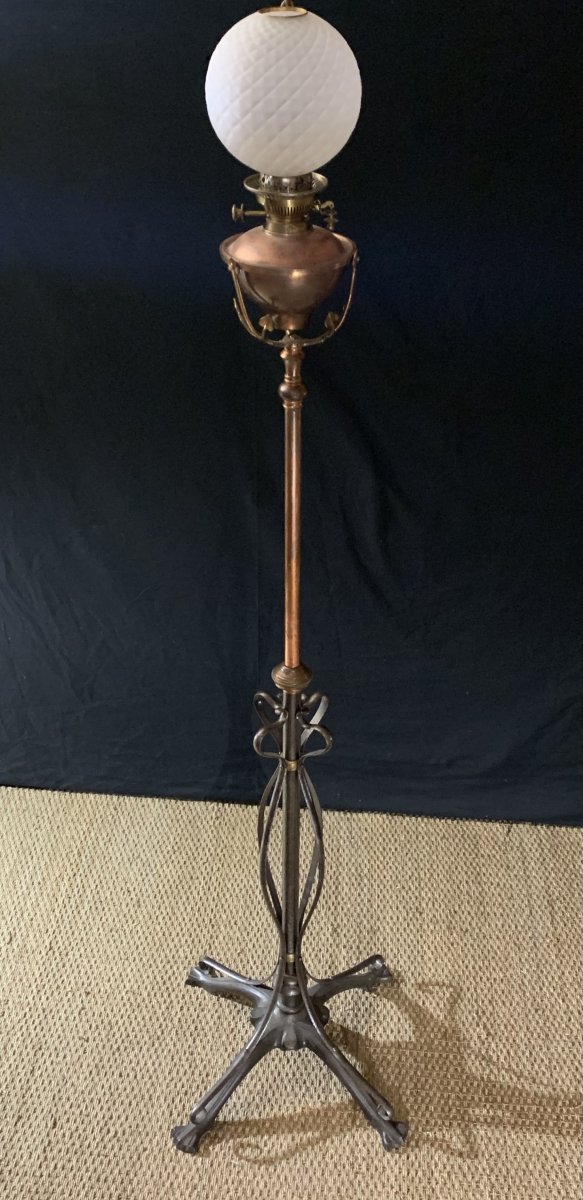 Parquet Floor Lamp Arts And Crafts By William Arthur Smith Benson 1854-1924-photo-4