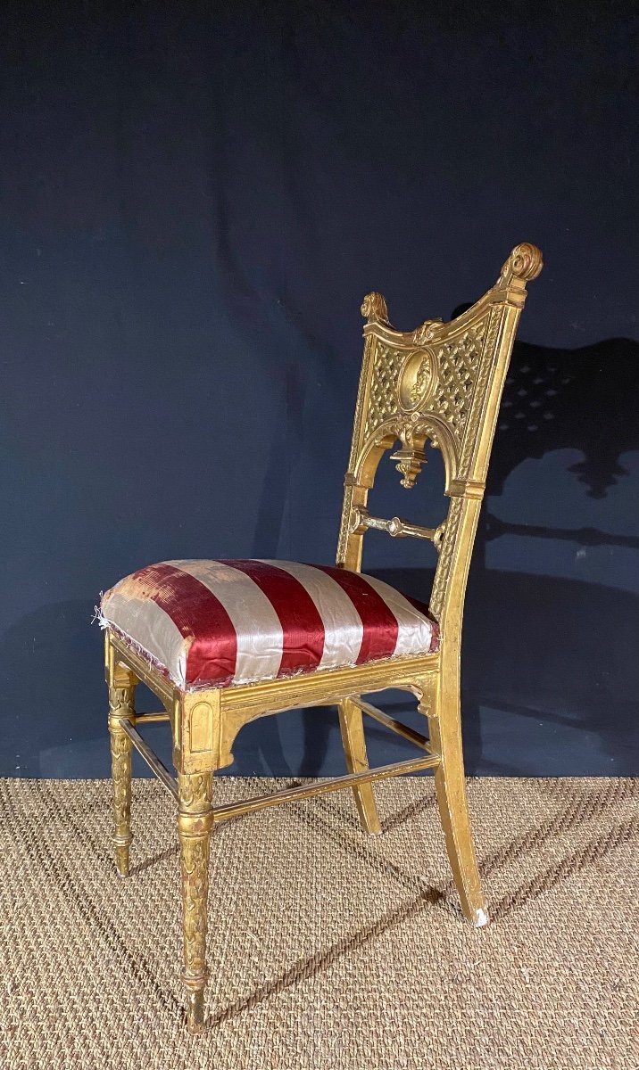 « Herter Brothers Attr à » Rare Chaise En Bois Doré, état Unis Vers 1900-photo-2