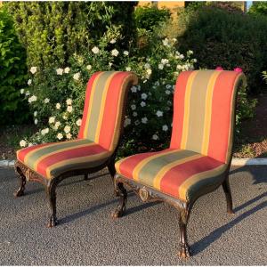 Pair Of Armchairs Circa 1870, Attr A Pottier And Stymus, New York