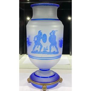“cristallerie De Baccarat” Vase With Neoclassical Decor, France Circa 1880