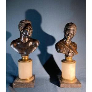 “the African & The African” Pair Of Busts, Austria 19th